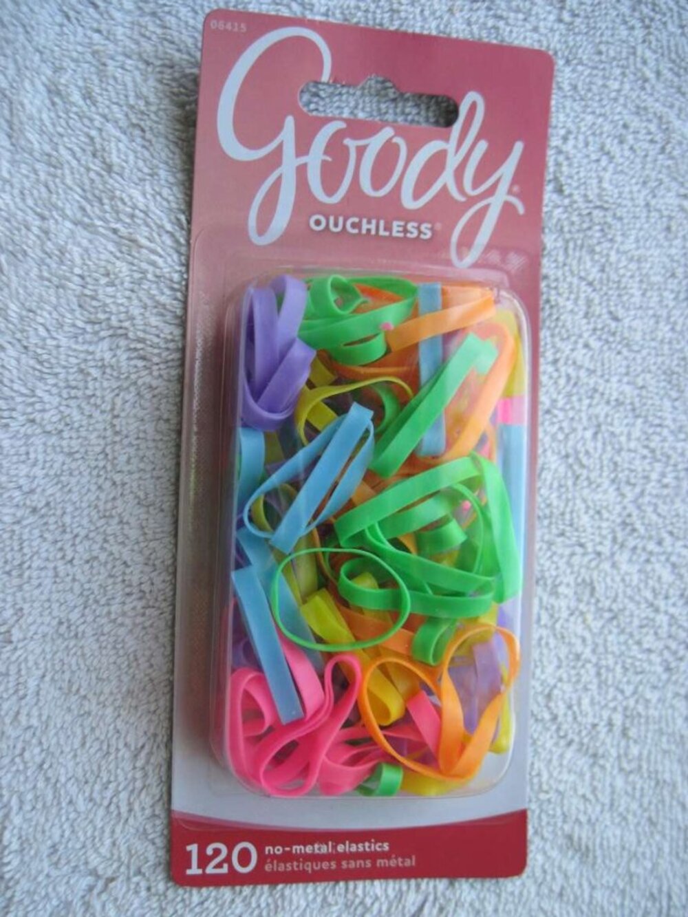120 Goody Ouchless No Metal Elastics Wide Bright Neon Silicone Small Hair Bands